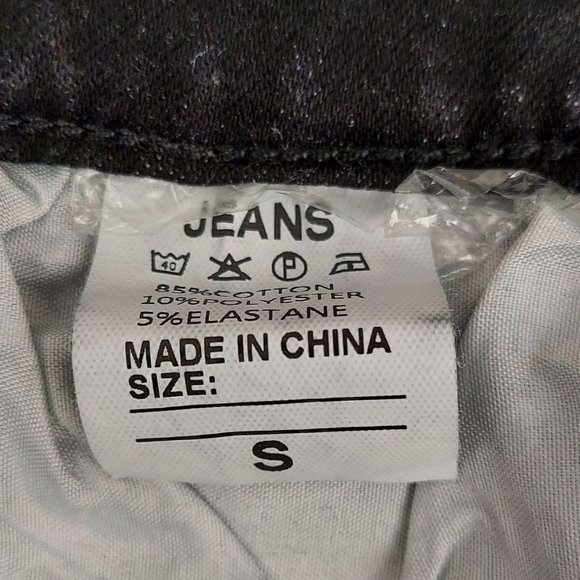 Womens Small Black Denim Distressed Short Shorts Fringed Frayed Hem - Picture 3 of 5